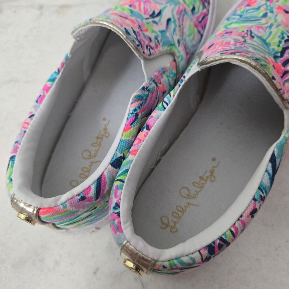Lilly Pulitzer Size 7  Julie Slip-On Canvas Sneakers Multi Floral Cabana - Picture 5 of 12